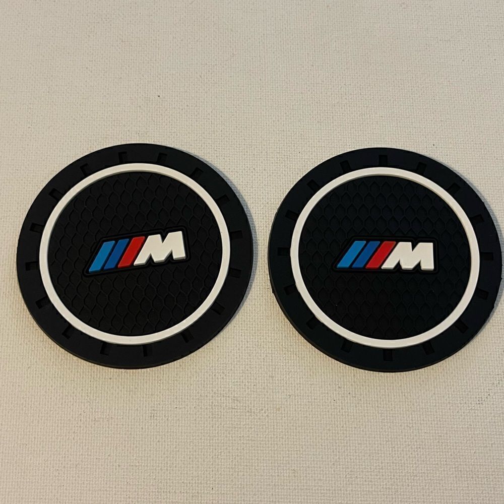 BMW Motorsports Logo Cup Holder Coasters set of 2 NWT